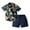 Navy, variant on Fesfesfes Toddler Boy Outfits 4T Boys Casual Short Sleeve Round-Neck Printing+Short Pants Two-piece Set 4-5 Years