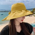 thumbnail image 2 of Lispipm Summer Beach Sun Hats for Women Wide Brim Ruffle Bow Hiking Caps 2026 Outdoor Vacation Hat for Ladies Hot Day Yellow, 2 of 5