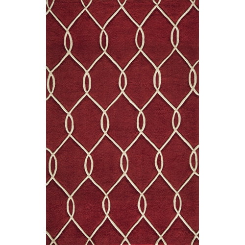 Momeni Rugs BLISSBS-12RED5076 Bliss Collection, Hand Carved & Tufted Contemporary Area Rug, 5' x 7'6", Red