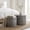 Stone Gray, variant on Nesting Coffee Table Set of 2 Round Wooden Tables - Modern Black Woodgrain