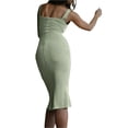 thumbnail image 6 of Franhais Women Casual Slim-Fit Dress, Solid Color Sleeveless Backless Low Cut Sling Midi Dress, 6 of 7