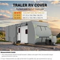 thumbnail image 3 of Travel Trailer Rv Cover, 24-27ft/27-30ft/30-33ft Upgraded 7 Layers Top Camper Cover Heavy Duty Motorhome Cover Windproof Waterproof and Anti-Uv Camping Travel Cover with 30Pcs Accessories, 3 of 6