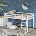 thumbnail image 3 of Ktaxon Junior Low Loft Bed with Stairs, Twin Wood Bunk Bed Frame, No Box Spring Required, White, 3 of 8