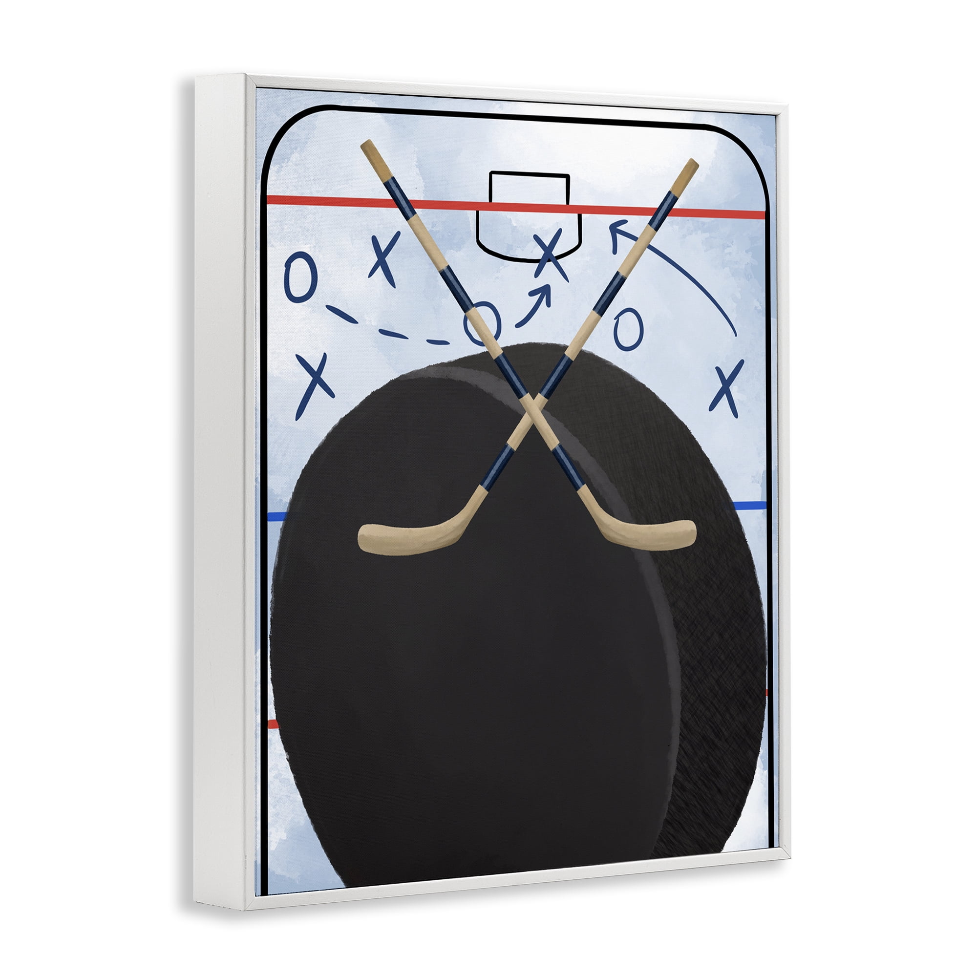 Stupell Industries Hockey Rink Tactics White Framed Giclee Art, design by Jennifer Stith