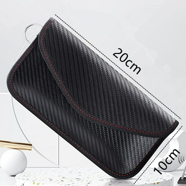 Faraday Bag for Key Fob(2 Pack), Faraday Cage Protector, Car RFID Signal Blocking Key Fob Protector, Double-Layers of Shielding Carbon Fiber Material Anti-Theft Faraday Pouch