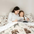 thumbnail image 5 of Homewish Cute Rabbit Bear Queen Comforter Set,Jungle Deer Bedding Sets,Rustic Plant Leaves Bedding Comforter Set For Men Women,Super Cozy Room Decor Reversible,3-Piece, 5 of 8