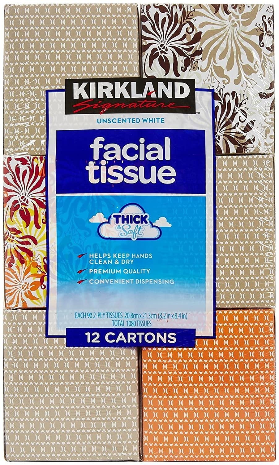 Kirkland Signature Facial Tissue 90-count 12-pack 2-Ply 