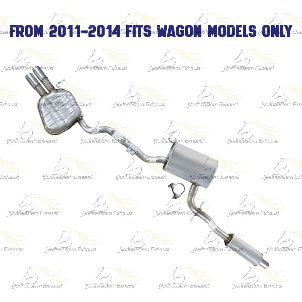Northeastern Exhaust Resonator & Muffler Fits 2005-2014 VW Jetta 2.5L Wagon Models Only - Direct Fit | Stainless Steel