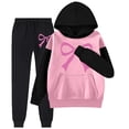 thumbnail image 4 of FAOWME Ensemble Sweat à Capuche Imprimé Nœud Enfant Manches Longues Rose 13-14 Ans, 4 of 4