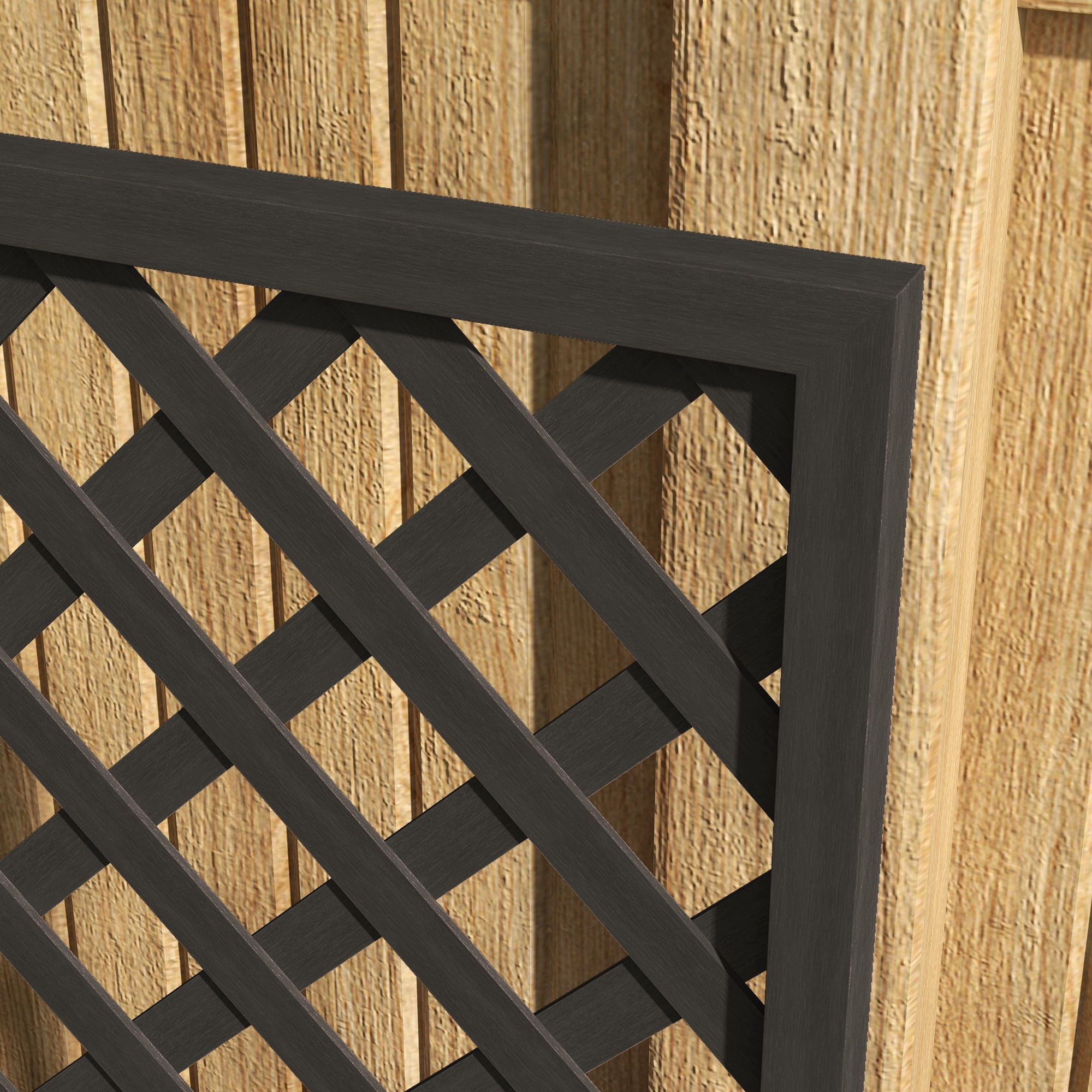 Outsunny Raised Garden Bed w/ Lattice Trellis Planter Box, Black