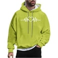 thumbnail image 2 of Sudadera con capucha para hombre, estilo casual, con cuello redondo, estampado, manga larga, blusa de poliéster, 2 of 5