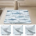 thumbnail image 4 of Dish Drying Mat Absorbent Dish Drainer Kitchen Counter 15.7x11.8inch Dish Drying Pad for Countertops Sinks Draining Racks Blue and Gray Sharks Pattern, 4 of 9