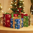 thumbnail image 4 of Room Decor Qwtwty 3 Pcs Boîte Décorative Lumineuse en Fer de Noël, Boîte Cadeau de Fenêtre de Magasinage, Décoration de Sapin de Noël, Boîte Cadeau Neige, 4 of 9