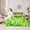 Brown Green Yellow, variant on Castle Fairy Pixelated Blocks Miners Bedding Comforter Set,Video Game Full Bedding Set