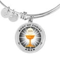 thumbnail image 2 of Body Of Christ Communion Stainless Steel or 18k Gold Circle Bangle Bracelet, 2 of 8