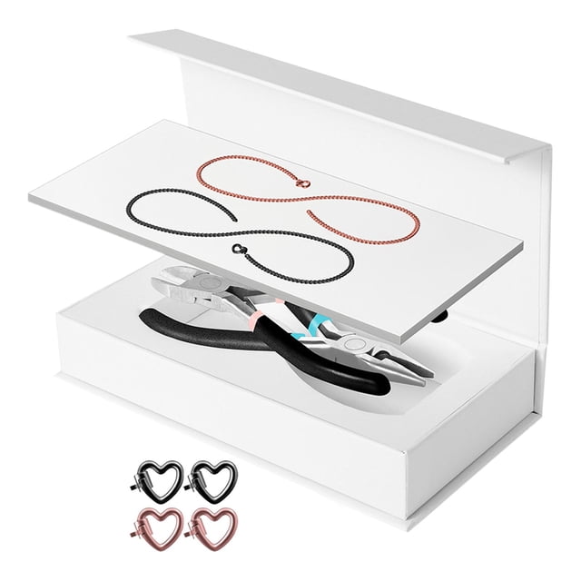 Kit de pulsera permanente, regalos para parejas, portátil con alicates, fabricación de pulseras de joyería para playa, cumpleaños, aniversario de boda 1 negro 1