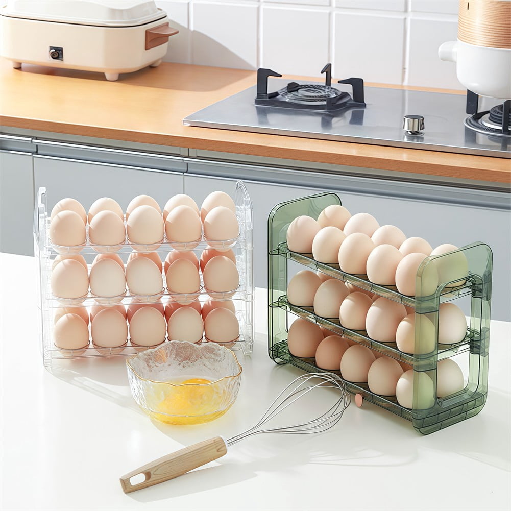 Egg Container Holders 30 Eggs 3 Tier Egg Holder Organizer Tray for Refrigerator