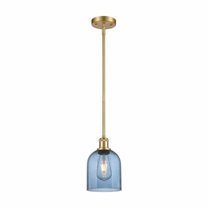 516-1S-SG-G558-6BL-Innovations Lighting-Bella - 1 Light Stem Hung Mini Pendant In Industrial Style-9.5 Inches Tall and 5.5 Inches Wide-Satin Gold