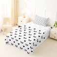 thumbnail image 5 of Manfei Black Bow Heart Twin Sheet Sets For Girls,Minimalist Style Print Bedding For Kids,3pcs, 5 of 6