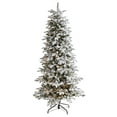 thumbnail image 3 of Nearly Natural 7' Flocked Fir Artificial Christmas Tree Prelit with 550 Warm White Lights, 3 of 8