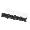 thumbnail image 2 of Luminance Square Lexington Vanity Light Wall Sconce | Black and White Bathroom Decor Fixture for Over Sink and Above Mirror | Mount as Uplighting or Bath Downlight, Damp Rated, 4-Light F3684-31, 2 of 6