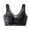 Black, variant on Bra Women's Lace Buttonless Comfortable Wireless Push-Up Lace Bralette for Everyday Posture Support Gray 3XL
