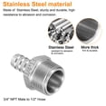 thumbnail image 5 of 5pcs Stainless Steel Barbed Fitting 3/4" to 1/2" Hose ID Hose Fitting, 5 of 7