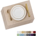 thumbnail image 1 of Ensemble de 4 Napperons Résistants à la Chaleur, Napperons en Tissu pour Cuisine, Intérieur Extérieur, Lin Clair, 1 of 7