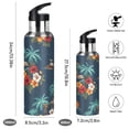 thumbnail image 2 of 1000ML Transparent Sports Water Bottle with Handle & Straw Portable Water Bottle for Outdoor Camping Gym Flowers and Palm Trees Pattern, 2 of 7