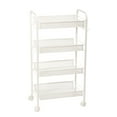 thumbnail image 1 of Kitchen Rolling Cart, 4 Tiers Storage Cart with Hook Kitchen Rack Organizer White, 1 of 9
