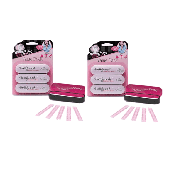 Hollywood Fashion Secrets Double-Stick Apparel Tape, 3 tins x 36 Strips Value Pack