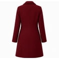 thumbnail image 5 of Afelkas Women Winter Wool Coat Single Breasted Notched Lapel Knee Length Midi A-Line Peacoat with Pockets, 5 of 5