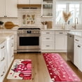 thumbnail image 2 of Valentine's Day Kitchen Mats Set, Pink Stripes and Hearts, Rustic Non-Slip Flannel Texture, Easy Clean for Bedroom Living Room Bathroom, 2 of 12