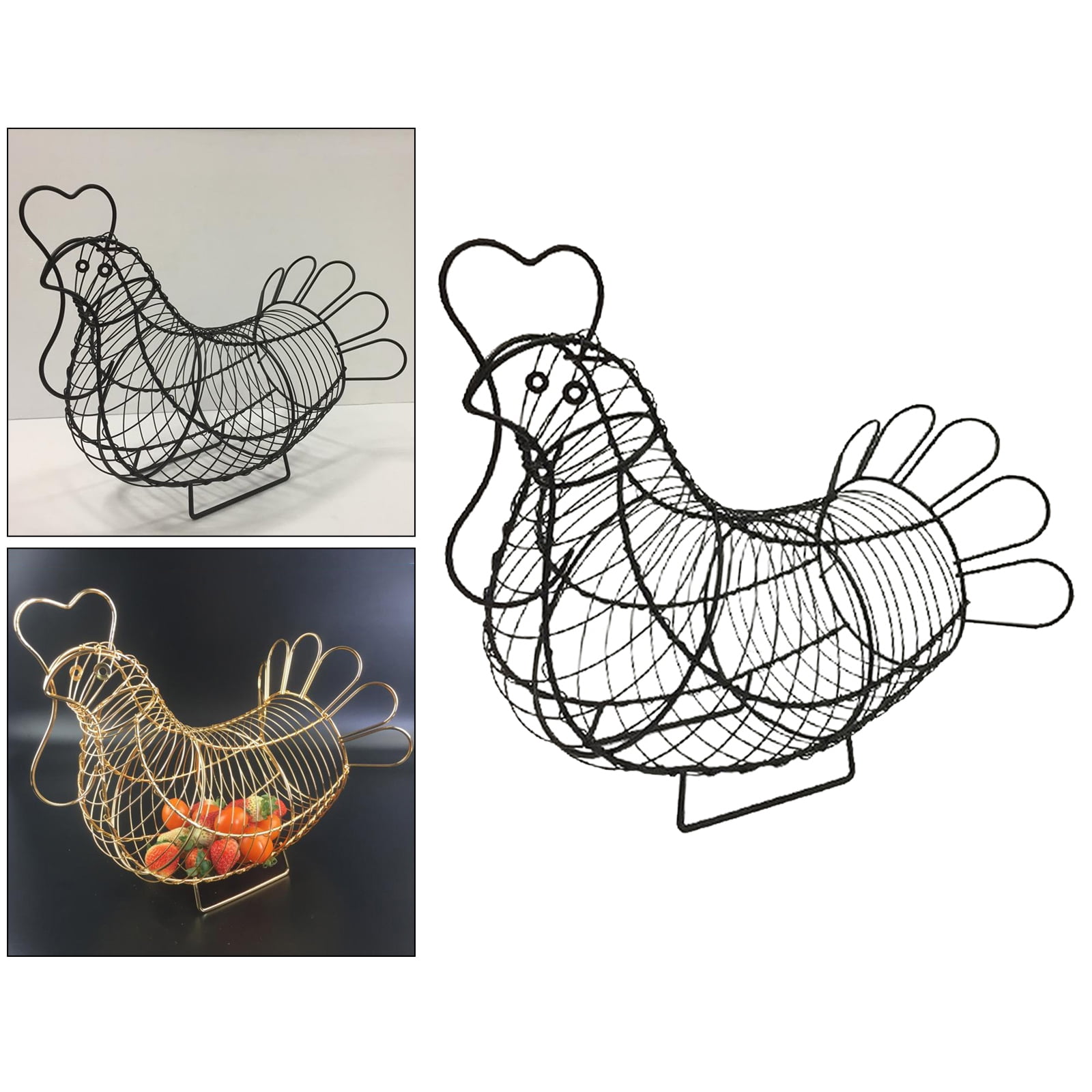 Axioma Black Iron Art Eggs Storage Basket Chicken Sha Holder Household Vegetables Fruit