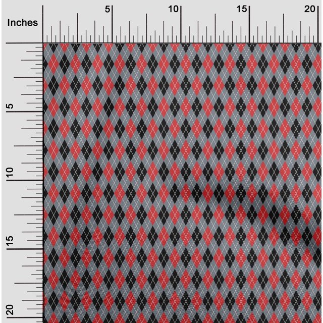 oneOone Georgette Viscose Gray Fabric Argyle Check Craft Projects Decor Fabric Printed By The Yard 42 Inches Wide