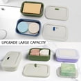 thumbnail image 3 of Enhanced Leak Proof Travel Case with Lid, Large Silicone Container for Traveling,Shampoo Bar Holder, Soap Dish with Draining Layer, Bar Soap Caddy (Offwhite & Blue), 3 of 7