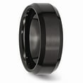 thumbnail image 4 of Black Ceramic Ring Band Wedding Beveled Comfort 8mm Edge Brushed and Polished, 4 of 6