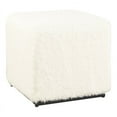 thumbnail image 2 of HomePop Cube Ottoman, White Faux Fur, 2 of 11