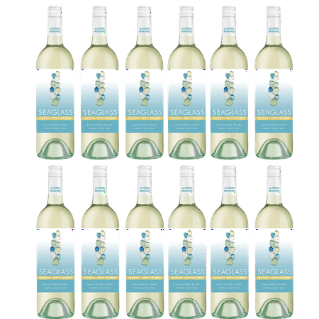 Seaglass Alcohol-Removed Sauvignon Blanc – Crisp, Clean & Refreshing Non-Alcoholic White Wine with Lemongrass, Melon & Citrus Aromas – 750ml Bottles - 12 Pack