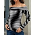 thumbnail image 5 of Off The Shoulder Tops for Women Black XL, 5 of 9