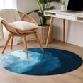 thumbnail image 4 of Navy Blue Waves Round Area Rug 3.3Ft Washable Circle Rugs for Dining Room Table, Coastal Summer Beach Ocean Non-Slip Carpet Floor Mats Indoor Outdoor Carpet Runner Aesthetic Home Decor, 4 of 8