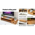 thumbnail image 4 of Monitor Stand Riser Desk Organizer-Bamboo 2 Tier Laptop Stand With Drawers, Adjustable Desktop Storage Organizer For Computer, Printer, Cellphone-Use In Office,Home /Reduce Neck &Eye Strain(Basic), 4 of 5