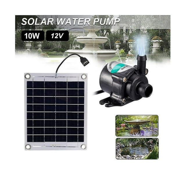 Mini bomba de agua solar 10w 12v Kit de panel solar sin escobillas para decoración de jardín, piscina y agua de peces