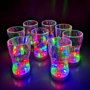 LED Party Tumblers Light-Up Flashing Multi-Color Cola / Juice Party Cup 11 oz , Set of 4