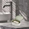 thumbnail image 2 of 1 Pc Portable Soap Dish Double Layer Clear Green Soap Dish for Bathroom 5.91"x4.33"x2.17", 2 of 6