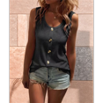 thumbnail image 4 of Women'S Button Front Tank Top 2025 Summer Casual Loose Fit Scoop Neck Sleeveless Tops Dark Gray XXL, 4 of 6