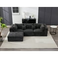thumbnail image 4 of OUTGOODS Modular Cloud Sofa Set w/Ottoman, Chenille Fabric, 140" U-Shape/110" L-Shape, 4 of 9