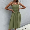 thumbnail image 5 of Summer Fashion Dresses for Women 2024 Plus Size Camisole Dress Slim Solid Color Cotton And Linen Dress, 5 of 6
