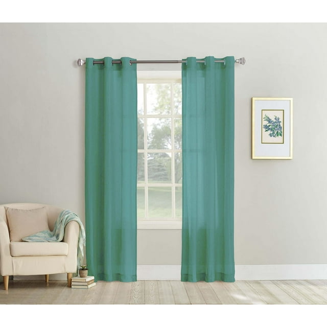 SUN TEXTILE BROYÉ GROMMET RIDEAU VOILE TRANSPARENT