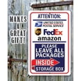 thumbnail image 3 of Delivery Sign for Package and Box Deliveries - Please Leave All Packages-Great for Offices and Home Packages and Boxes Delivery Instructions - Large 12" x 18" Aluminum Safe for Use Indoors or Outdoors, 3 of 3